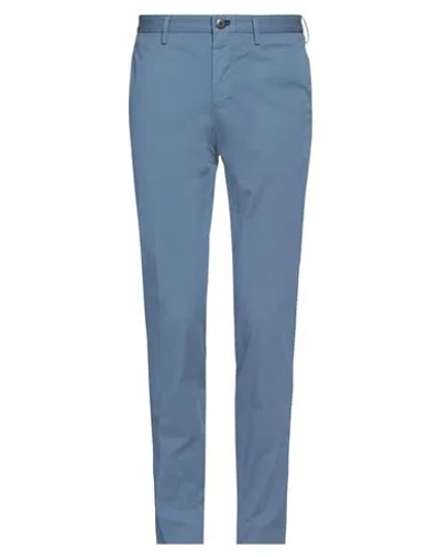 Shop Incotex Man Pants Pastel Blue Size 30 Cotton, Elastane
