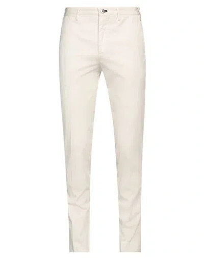 Shop Incotex Man Pants Ivory Size 36 Cotton, Elastane In White