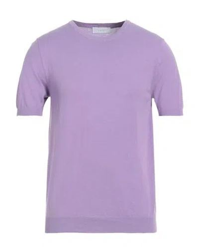 Shop Diktat Man Sweater Light Purple Size Xl Cotton