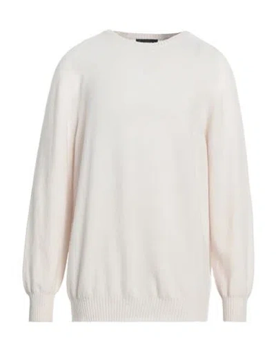 Shop Alpha Studio Man Sweater Ivory Size 46 Cashmere In White