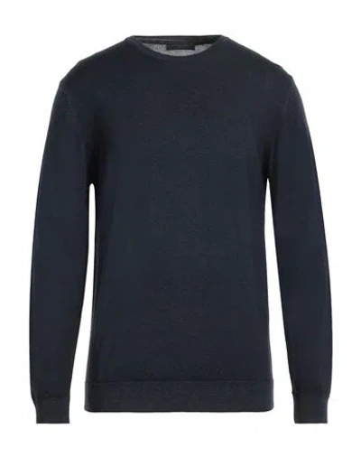 Daniele Fiesoli Man Sweater Midnight Blue Size Xl Merino Wool In Blue