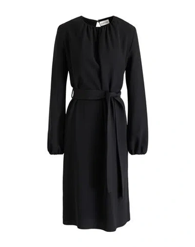 Shop P.a.r.o.s.h P. A.r. O.s. H. Woman Midi Dress Black Size L Polyester, Elastane