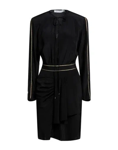 Shop Simona Corsellini Woman Mini Dress Black Size 6 Acrylic, Silk