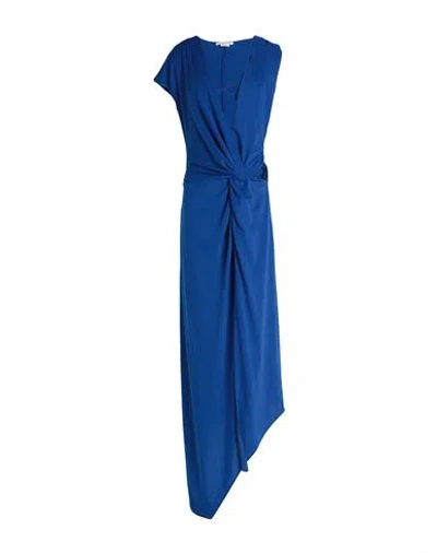 Shop Alessandro Vigilante Woman Maxi Dress Blue Size 8 Polyester, Elastane