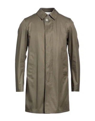 Shop Herno Man Overcoat & Trench Coat Military Green Size 44 Cotton