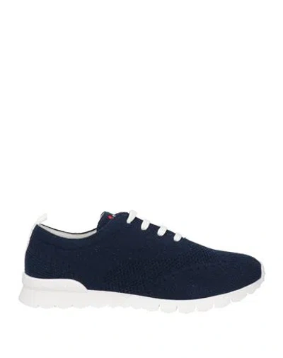 Shop Kiton Man Sneakers Navy Blue Size 9 Textile Fibers