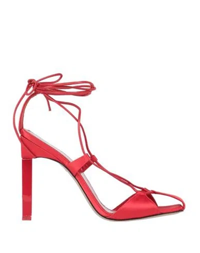 Shop Attico The  Woman Sandals Red Size 8.5 Textile Fibers