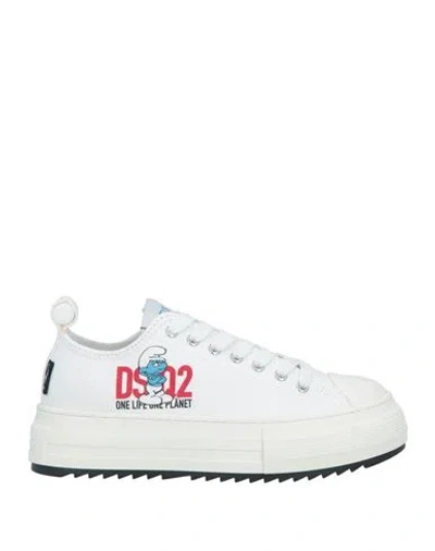 Dsquared2 Woman Sneakers White Size 10 Textile Fibers In White