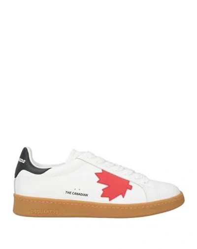 Shop Dsquared2 Man Sneakers White Size 7.5 Leather
