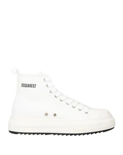 Shop Dsquared2 Man Sneakers White Size 10 Textile Fibers