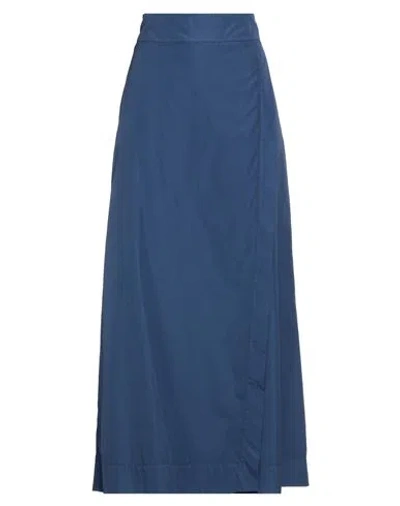 Shop Barba Napoli Woman Maxi Skirt Navy Blue Size 10 Cotton