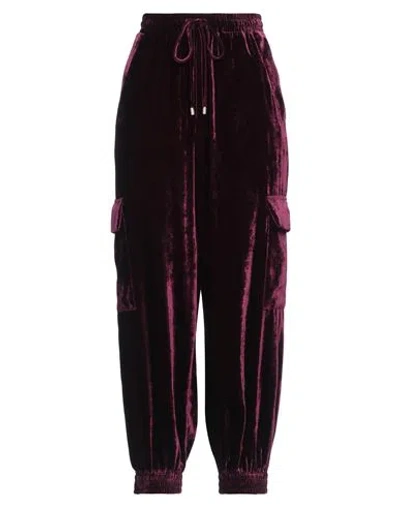 Semicouture Woman Pants Plum Size 4 Viscose, Polyamide In Purple