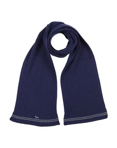 Shop Harmont & Blaine Man Scarf Navy Blue Size - Wool