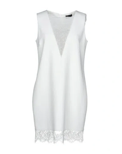 Shop Ermanno Di Ermanno Scervino Woman Mini Dress White Size 8 Polyester, Viscose, Elastane
