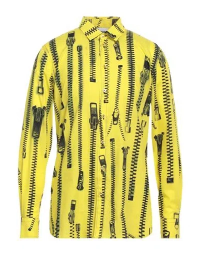 Shop Moschino Man Shirt Yellow Size 16 Cotton
