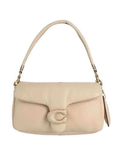 Shop Coach Woman Handbag Ivory Size - Soft Leather In White