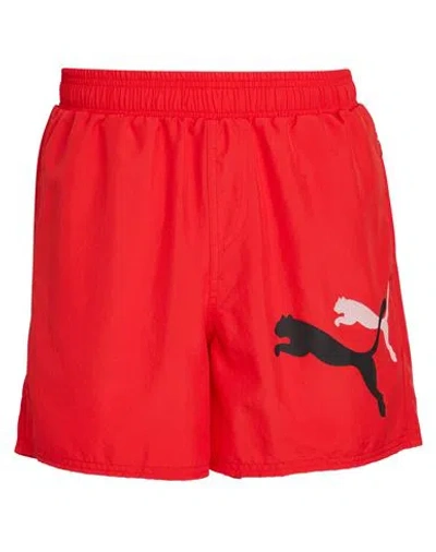 Shop Puma Man Swim Trunks Red Size M Polyester