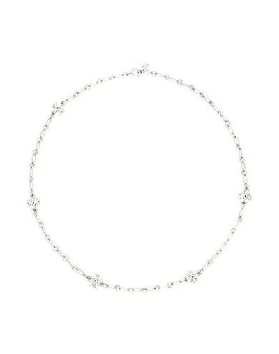 Shop Tory Burch Woman Necklace Silver Size - Metal