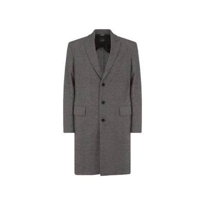 Shop Dolce & Gabbana Wool Coat In Gray