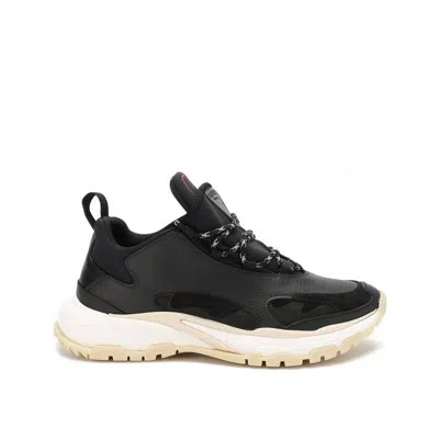 Shop Valentino Leather Logo Sneakers In Black