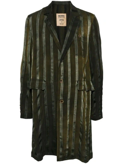 Shop Uma Wang Men Giovanni Coat In Uw498 Dark Green/grey