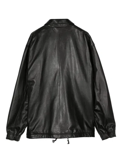 Shop Undercover Men Leather Blouson In Black