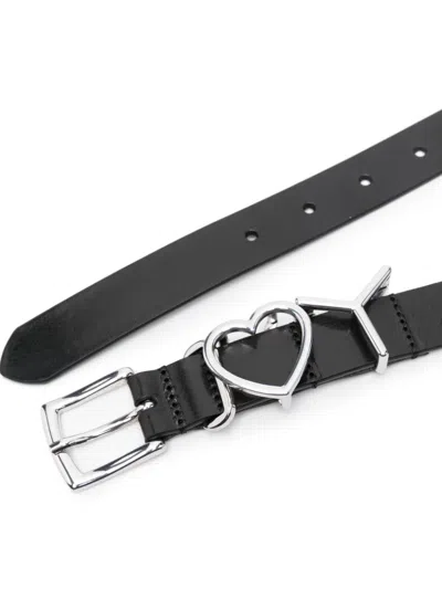 Shop Y/project Unisex 25mm Y Heart Belt In Black