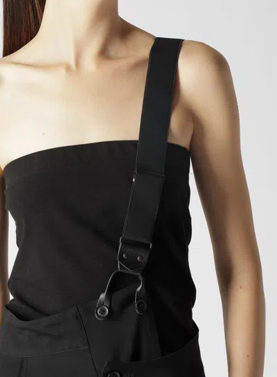 Shop Yohji Yamamoto Limi Feu Women Twisted Suspender Pants In Black