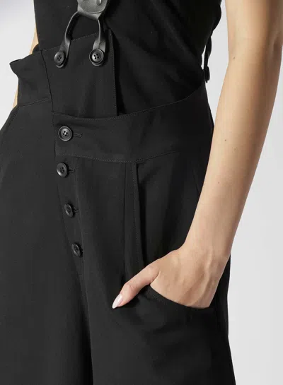 Shop Yohji Yamamoto Limi Feu Women Twisted Suspender Pants In Black
