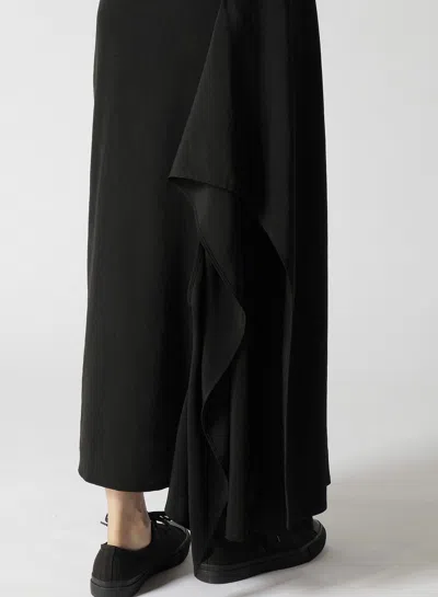 Shop Yohji Yamamoto Women Piping Pocket Unbalance Skirt In Black