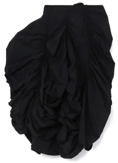 Shop Yohji Yamamoto Women Panel Gather Skirt In Black
