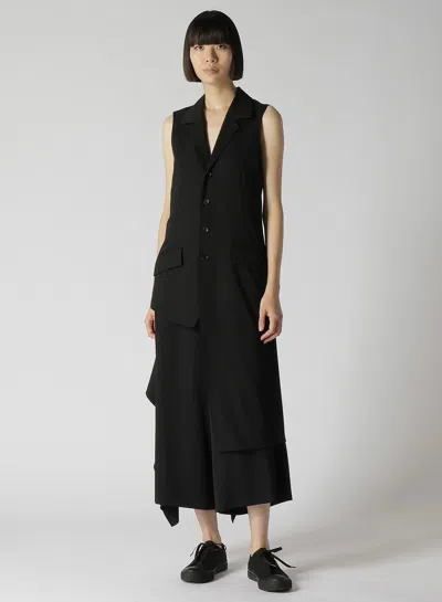 Shop Yohji Yamamoto Women Sleeveless Long Jacket In Black
