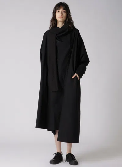 Shop Yohji Yamamoto Women Stole Detail Draped Dress In Black