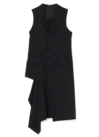 Shop Yohji Yamamoto Women Sleeveless Long Jacket In Black