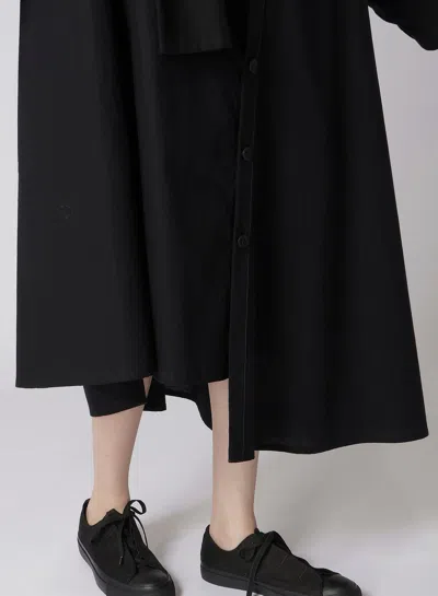 Shop Yohji Yamamoto Women Stole Detail Draped Dress In Black