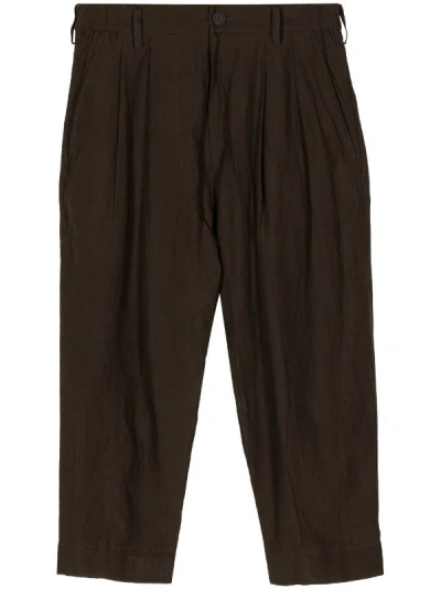 Shop Ziggy Chen Men Leated Drop-crotched Trousers In 83