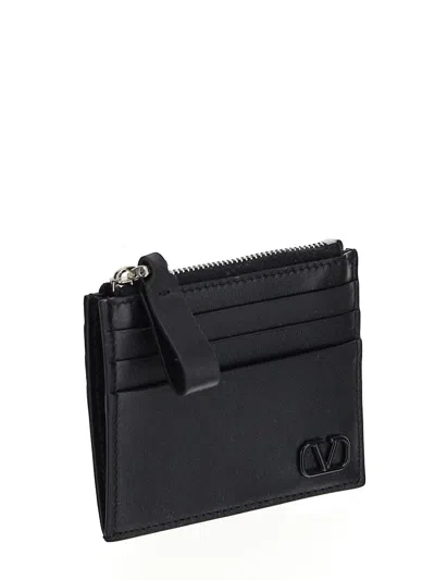 Shop Valentino Leather Zipped Wallet