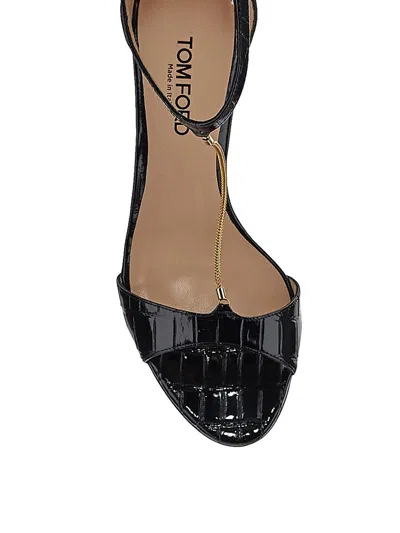 Shop Tom Ford Leather Sandals In Black