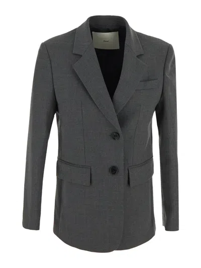 Shop Dunst Essential Wool Blazer In Grey