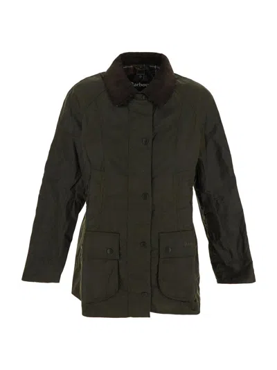Shop Barbour Classic Beadnell Wax Jacket In Green