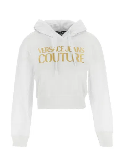 Shop Versace Jeans Couture Logo Hoodie In White