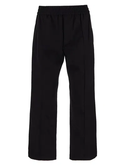 Shop Valentino Cotton Trousers In Black