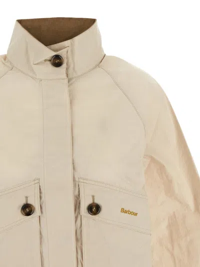 Shop Barbour Crowdon Showerproof Jacket In Beige
