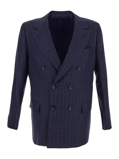 Shop Kiton Classic Suit In Blue