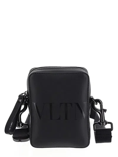 Shop Valentino Small Vltn Crossbody Bag In Black