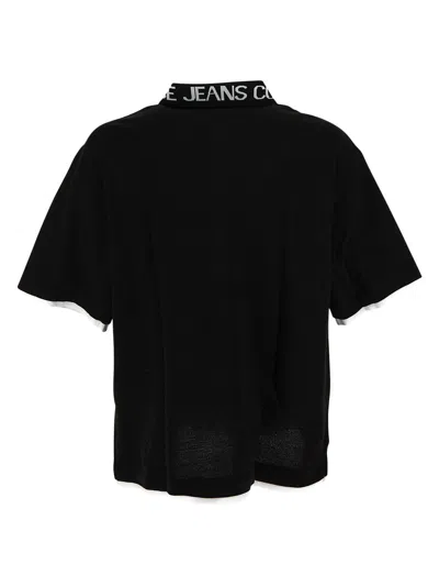 Shop Versace Jeans Couture Logoed Polo In Black