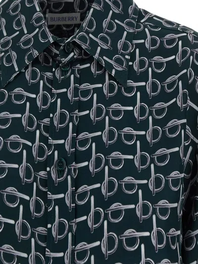 Shop Burberry Printed Shirt In Green
