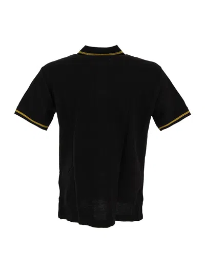 Shop Versace Jeans Couture Logoed Polo In Black