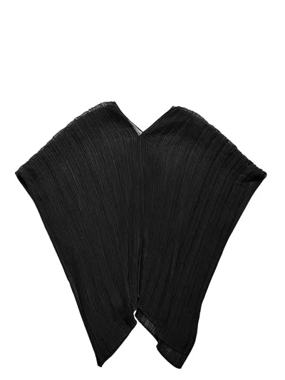 Shop Issey Miyake Pleated Scarf In Black
