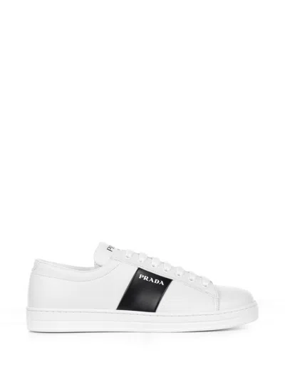 Shop Prada Sneakers In Bianco Nero